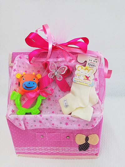 Σετ δώρου με καλτσάκια σε πάνινο κουτί 