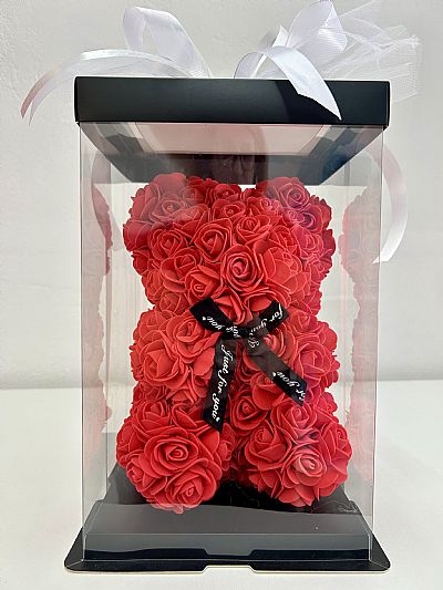 Αρκουδάκι από τριαντάφυλλα - Rose Bear Κοκκινο