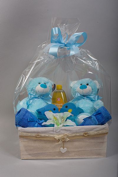 Ξύλινο σετ δώρου για δίδυμα αγοράκια