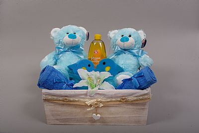 Ξύλινο σετ δώρου για δίδυμα αγοράκια